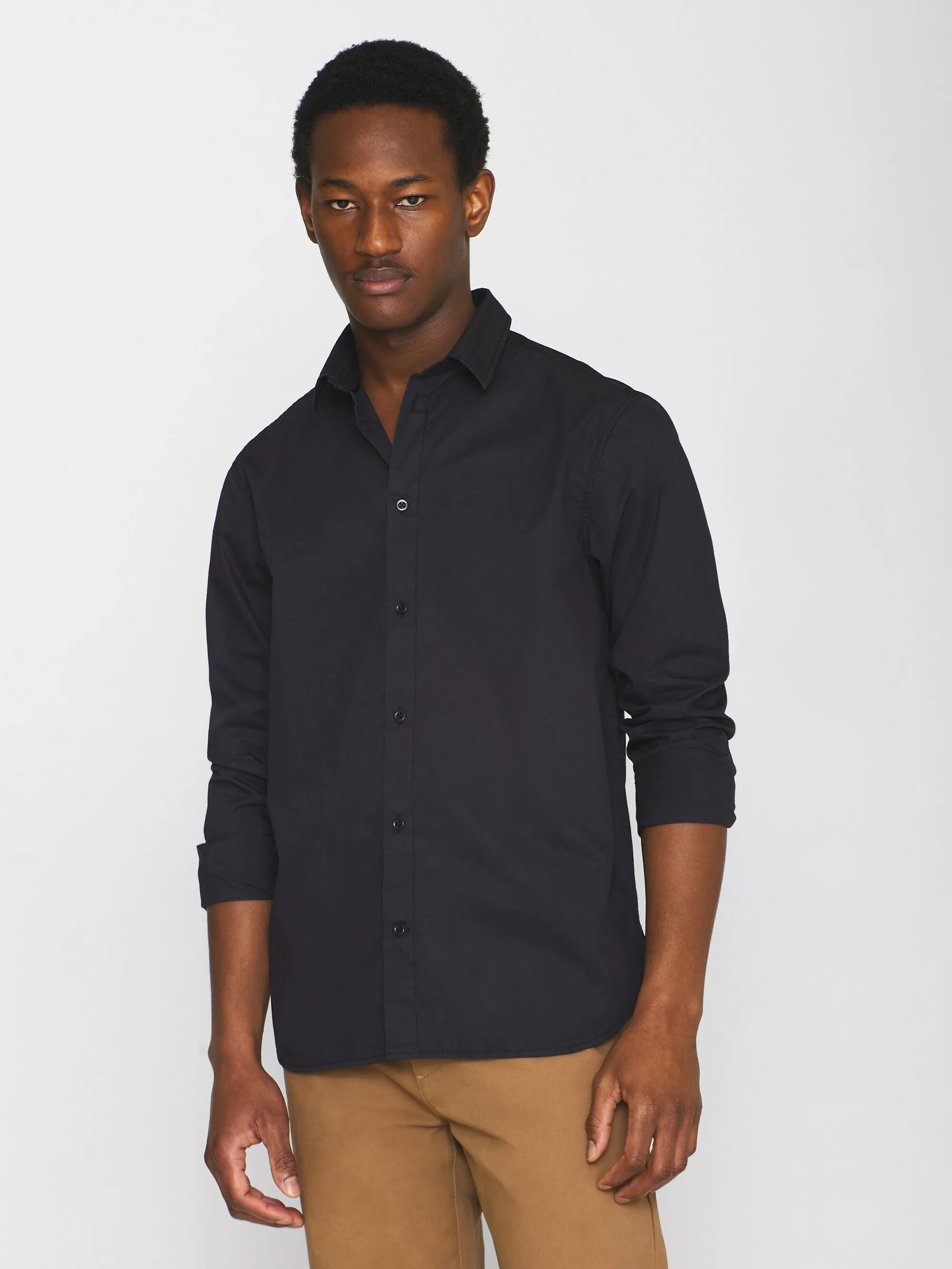 ALF regular crispy cotton shirt - GOTS/Vegan - Black Jet Knowledge Cotton