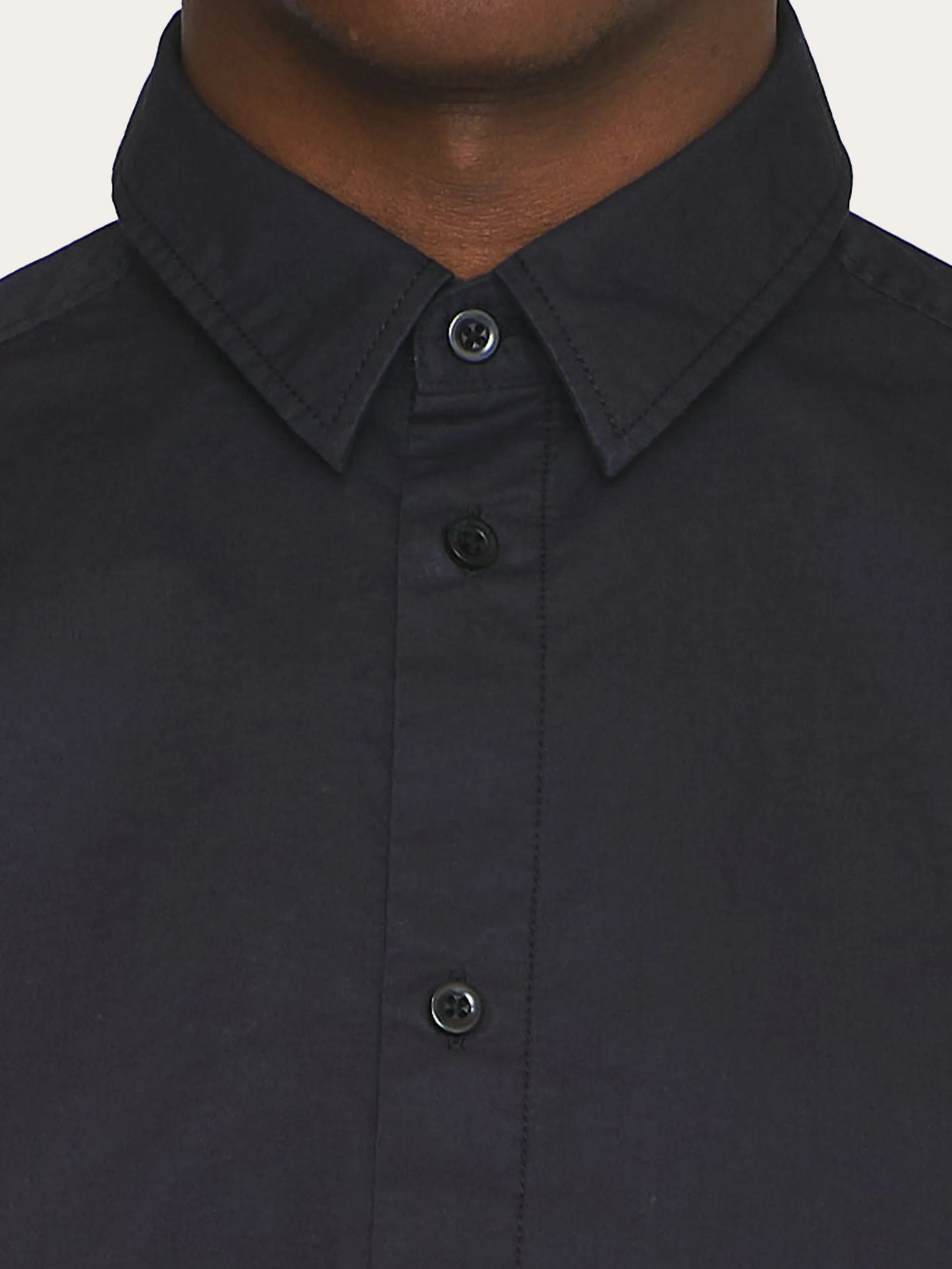 ALF regular crispy cotton shirt - GOTS/Vegan - Black Jet Knowledge Cotton