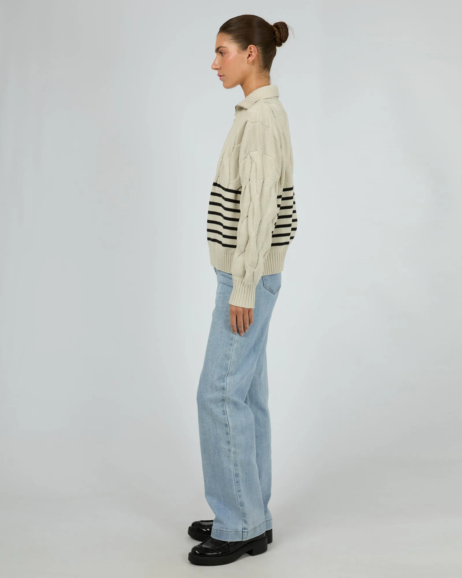 Astrid Quarter Zip Knit Natural