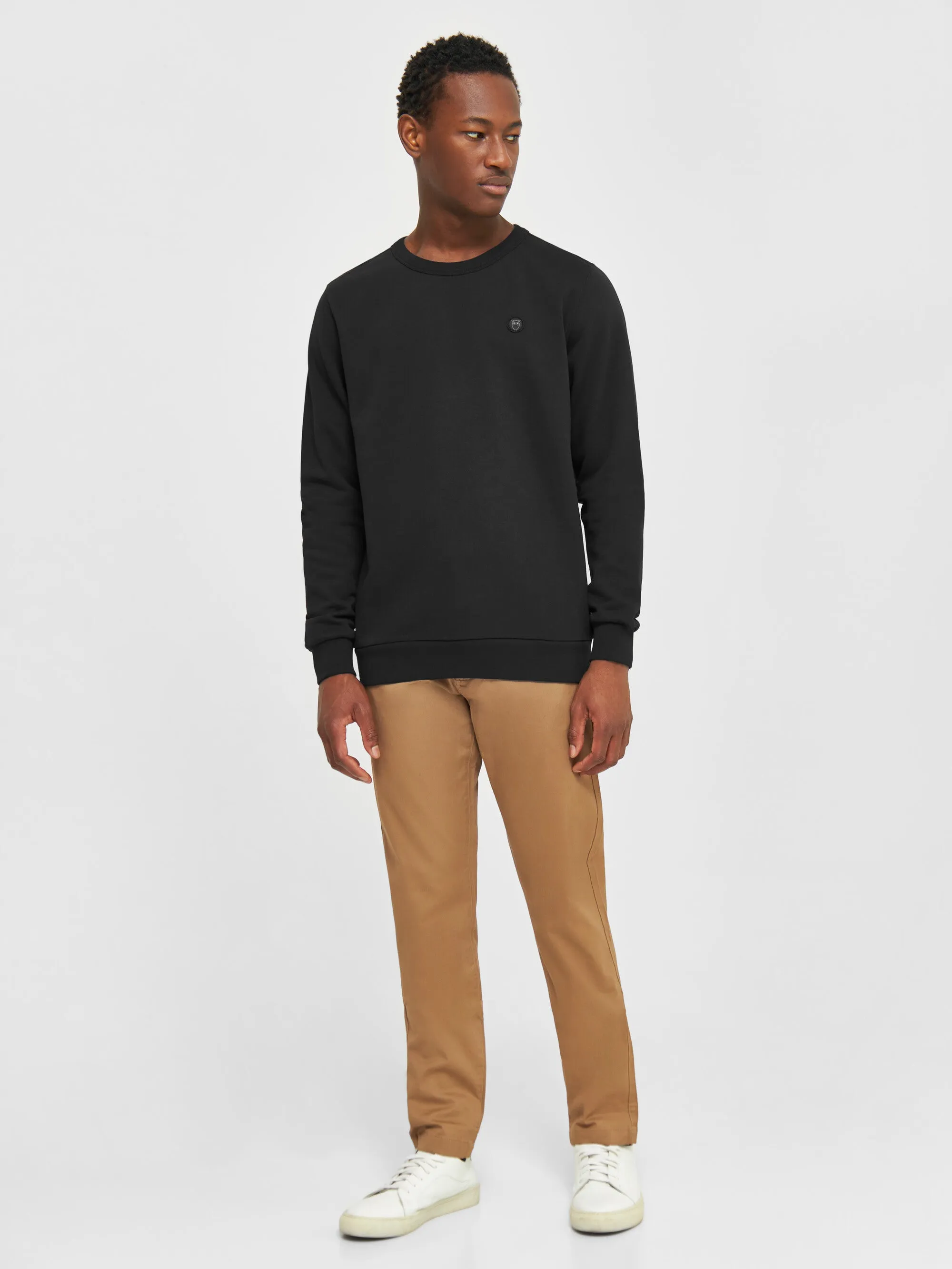 Basic badge sweat - Black Jet Knowledge Cotton