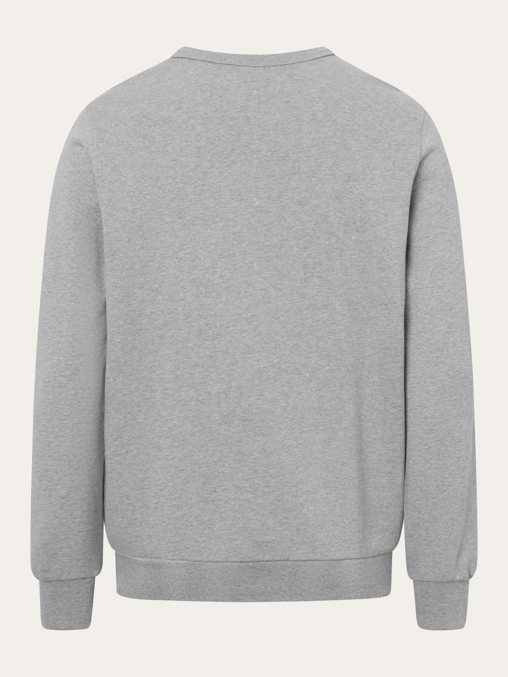 Basic badge sweat - Grey Melange Knowledge Cotton