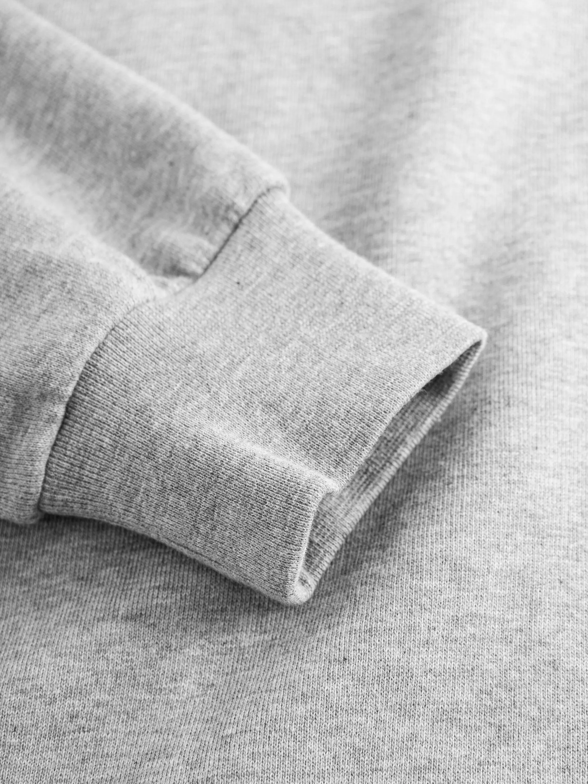 Basic badge sweat - Grey Melange Knowledge Cotton