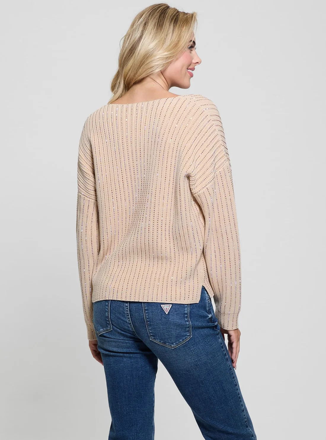 Beige Lorien Knit Top Guess