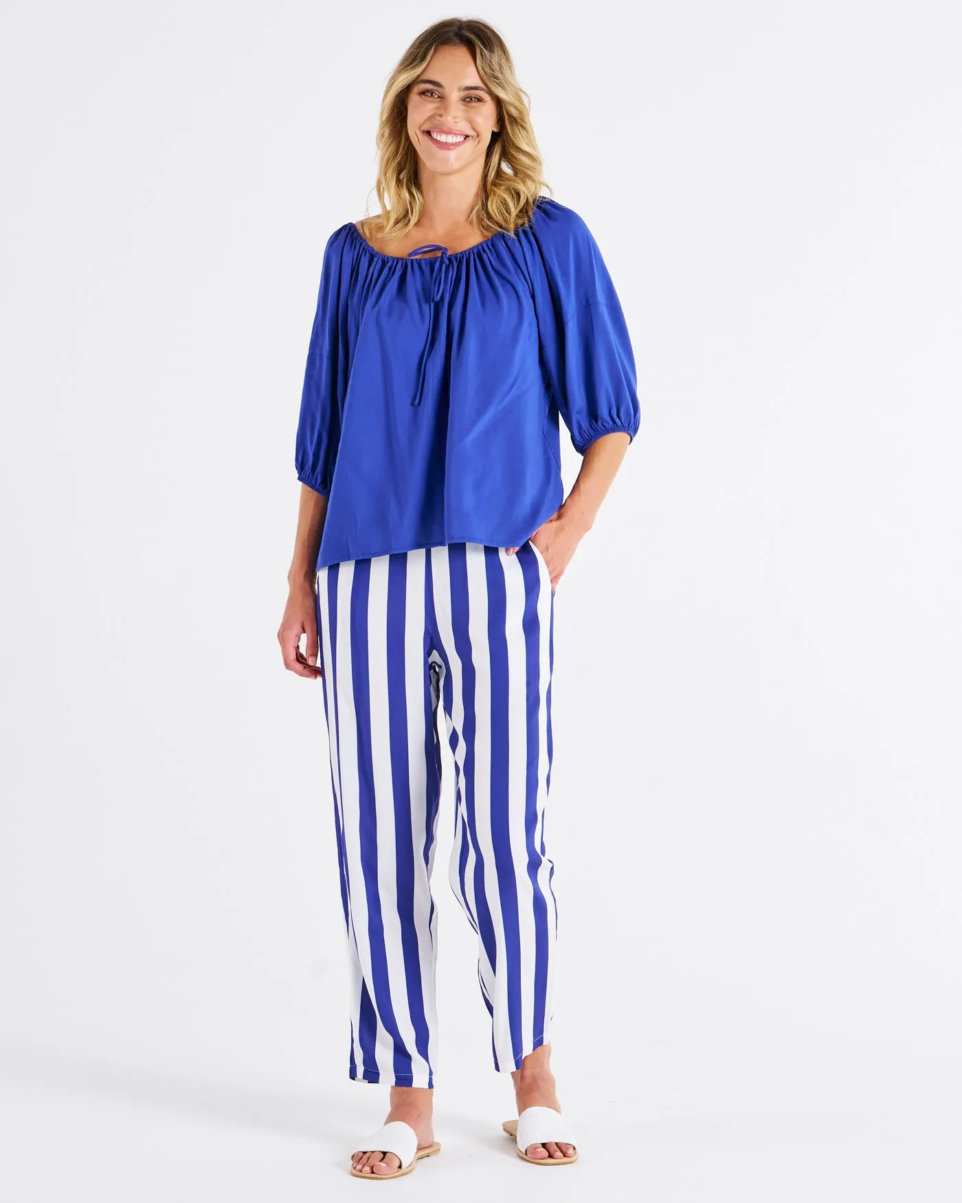 Betty Basics Camilla Blouse Blue