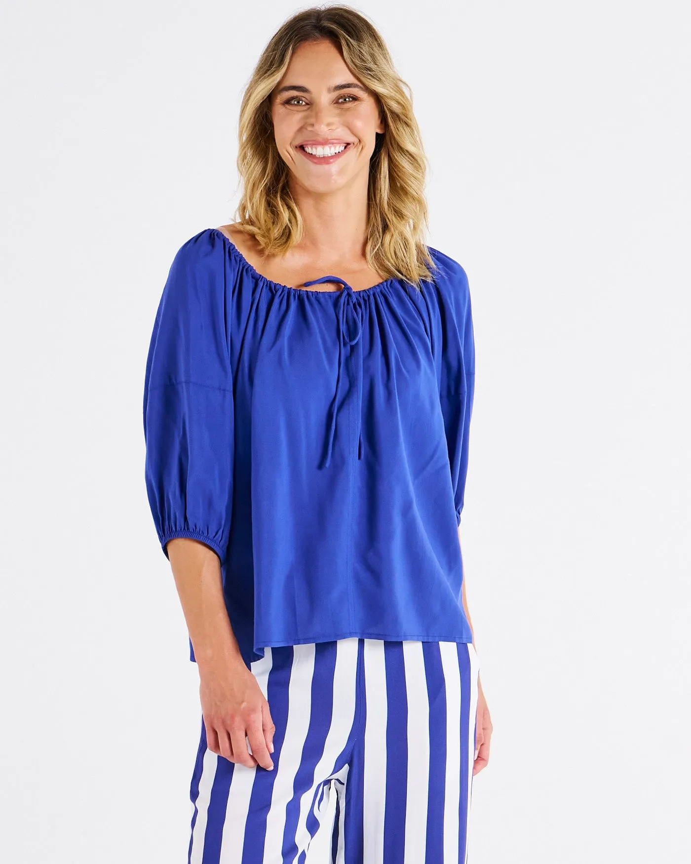 Betty Basics Camilla Blouse Blue
