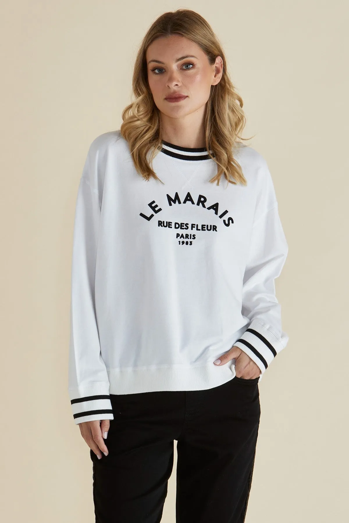 Betty Basics Marais Sweat White