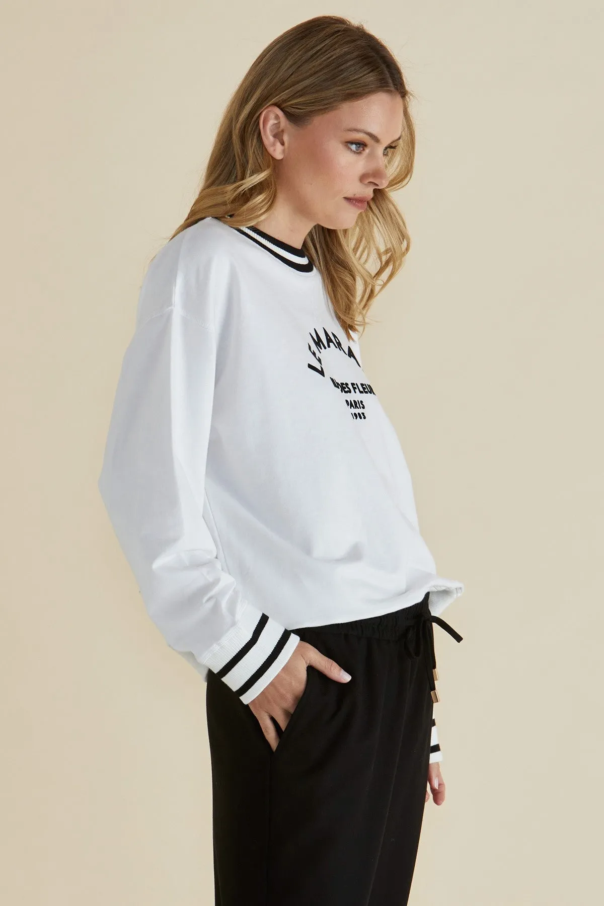 Betty Basics Marais Sweat White
