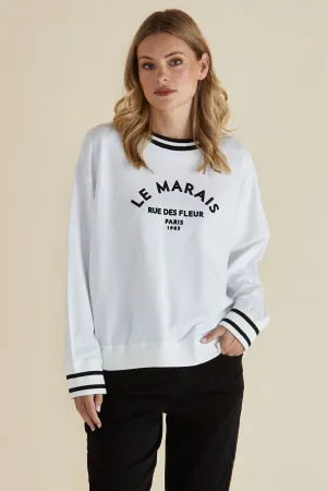Betty Basics Marais Sweat White