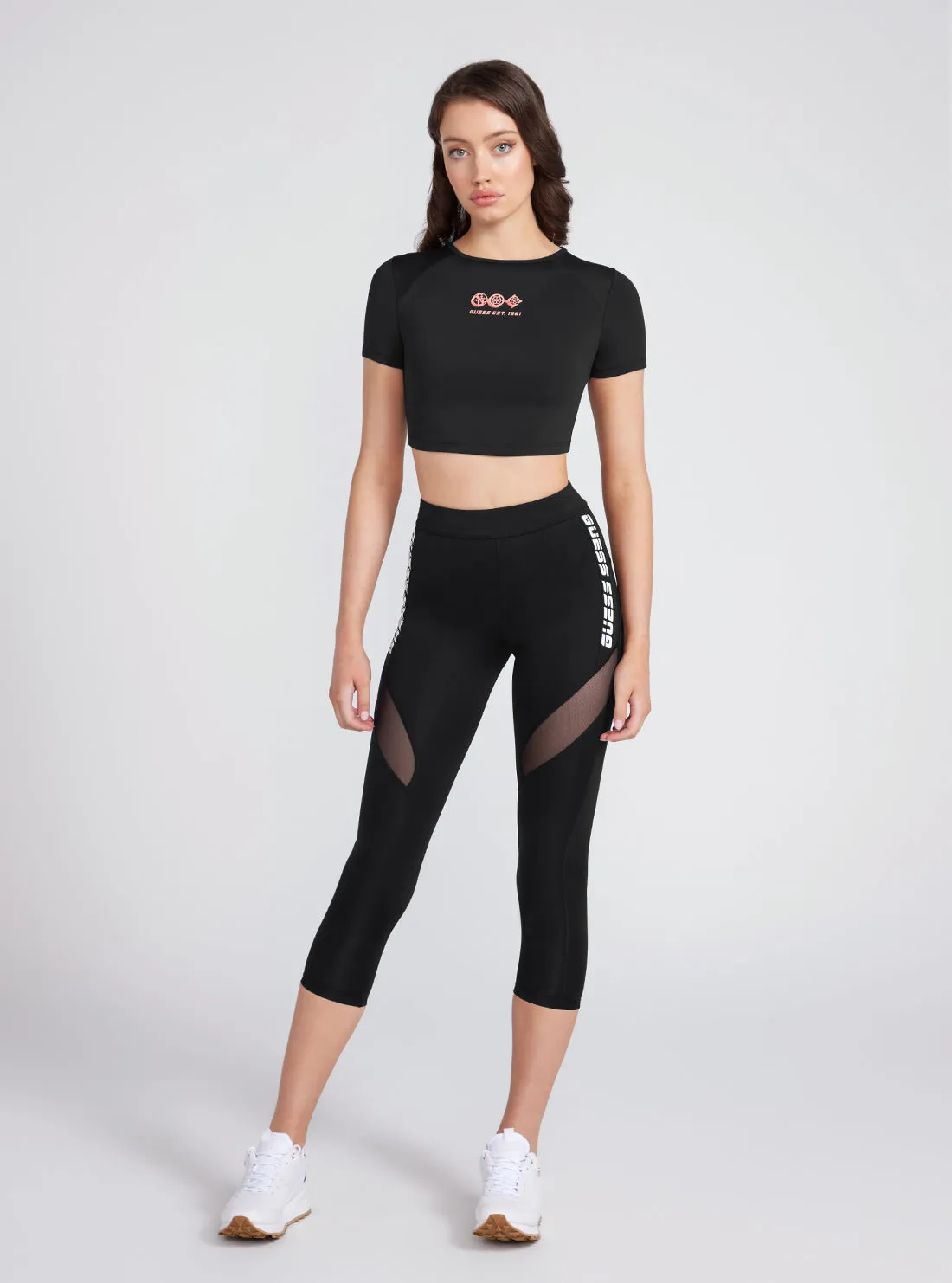 Black Aggie Active Crop T-Shirt Guess
