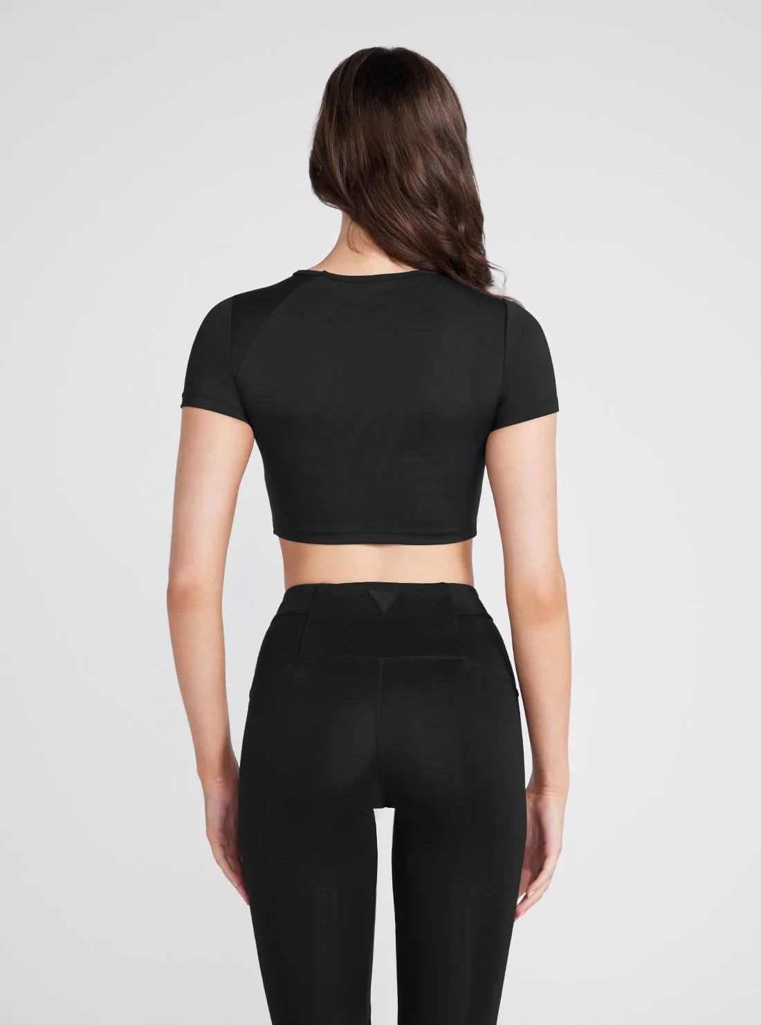 Black Aggie Active Crop T-Shirt Guess