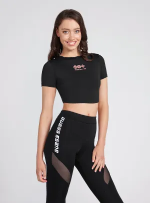 Black Aggie Active Crop T-Shirt Guess