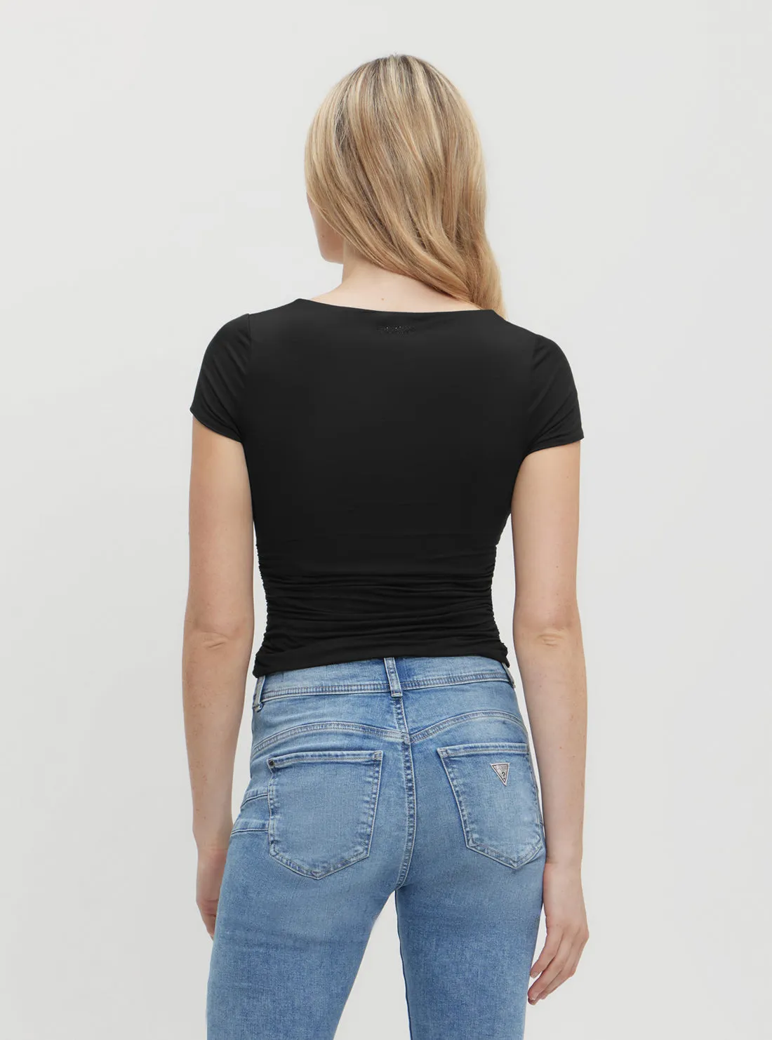 Black Charlotte Draped Top Guess