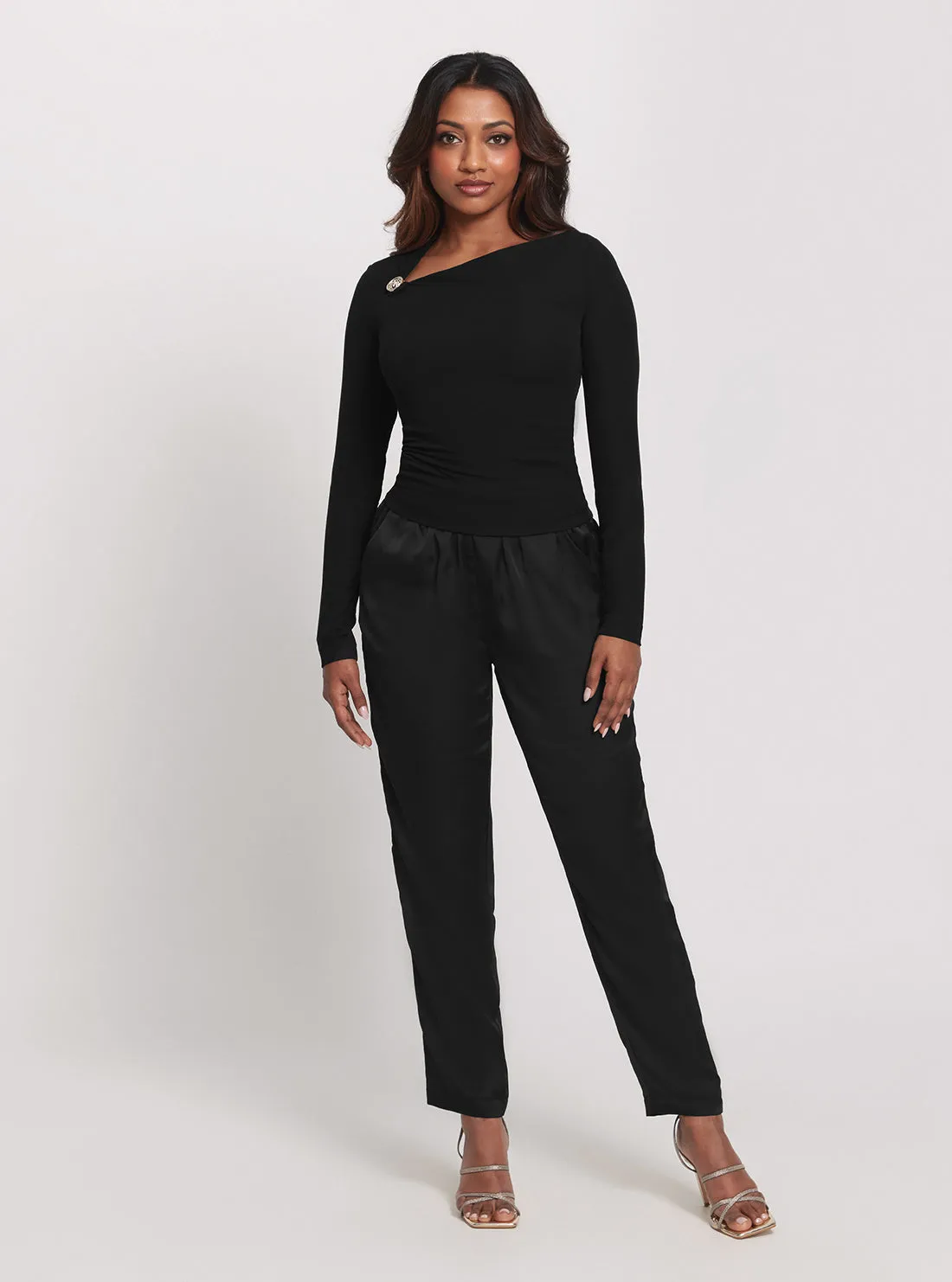 Black Long Sleeve Febe Top Guess