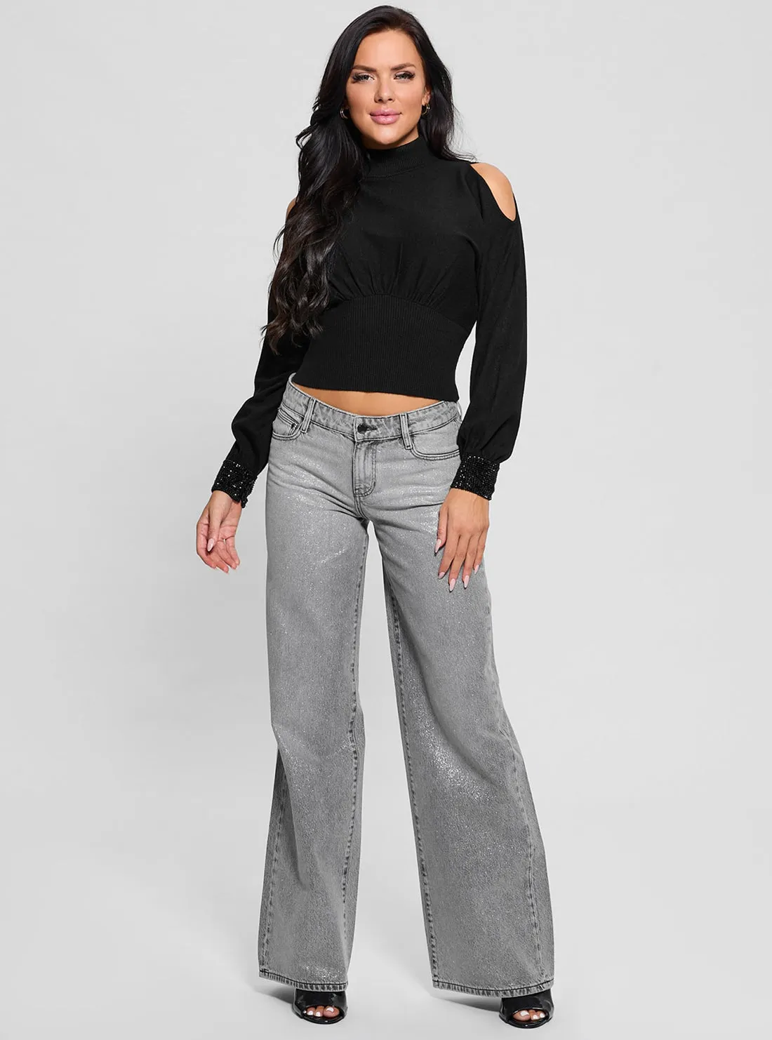 Black Pima Knit Top Guess