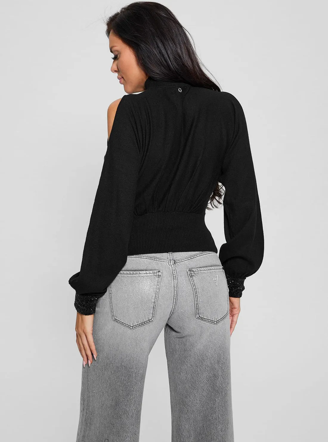 Black Pima Knit Top Guess