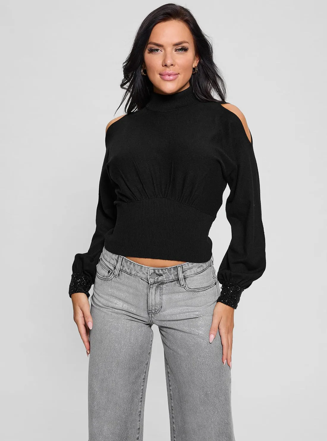 Black Pima Knit Top Guess
