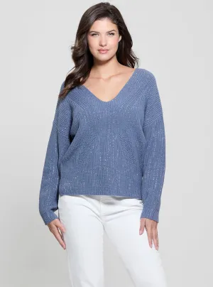 Blue Lorien Knit Top Guess