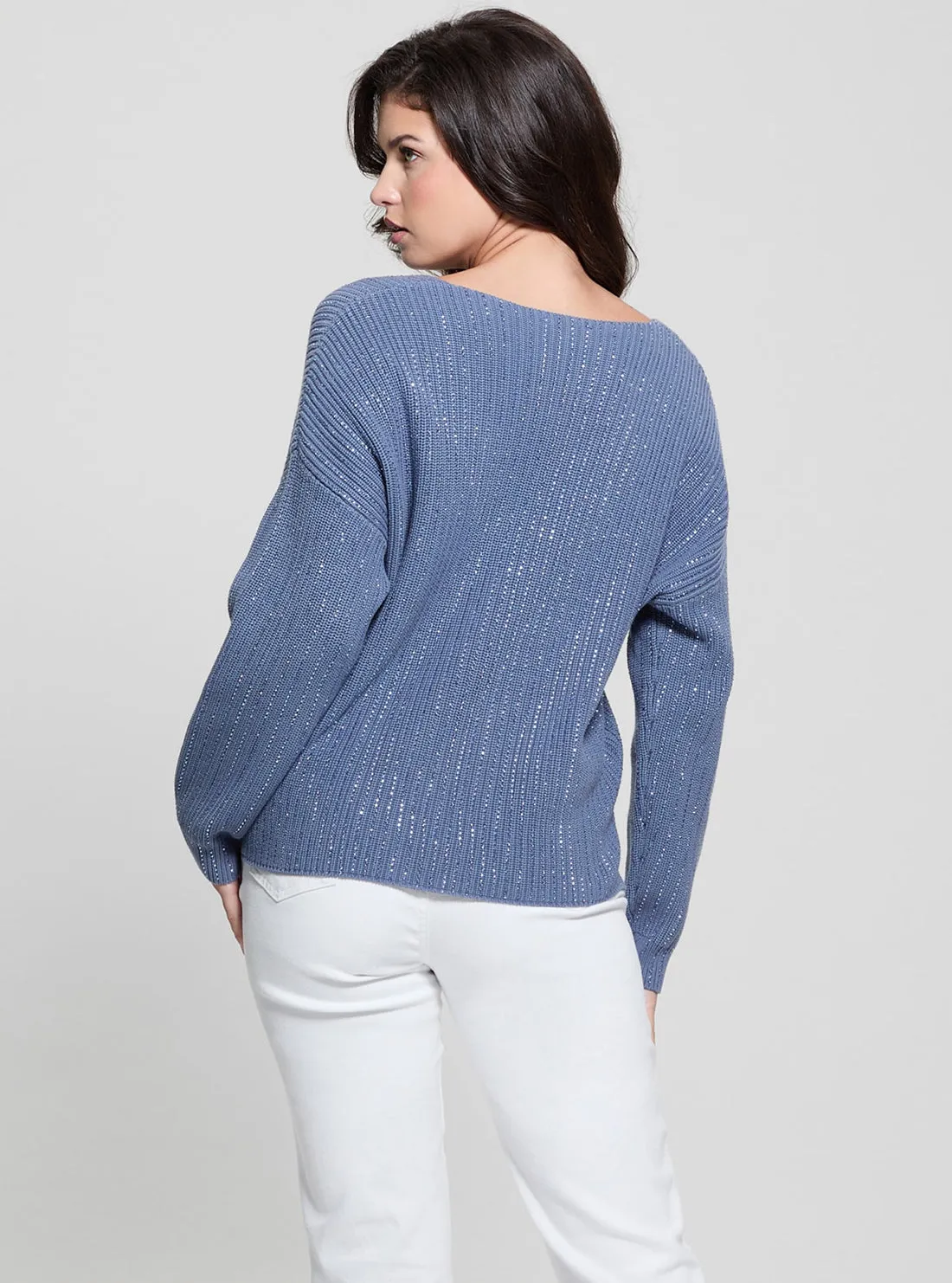 Blue Lorien Knit Top Guess