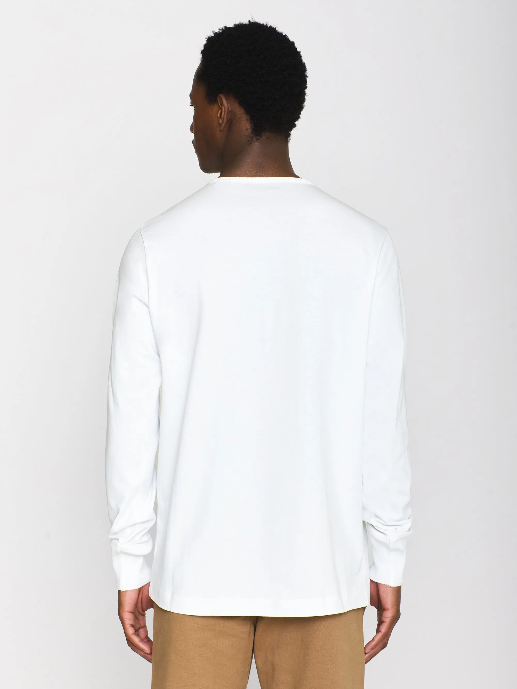 BO long sleeve henley - Regenerative Organic Certified - GOTS/Vegan - Bright White Knowledge Cotton