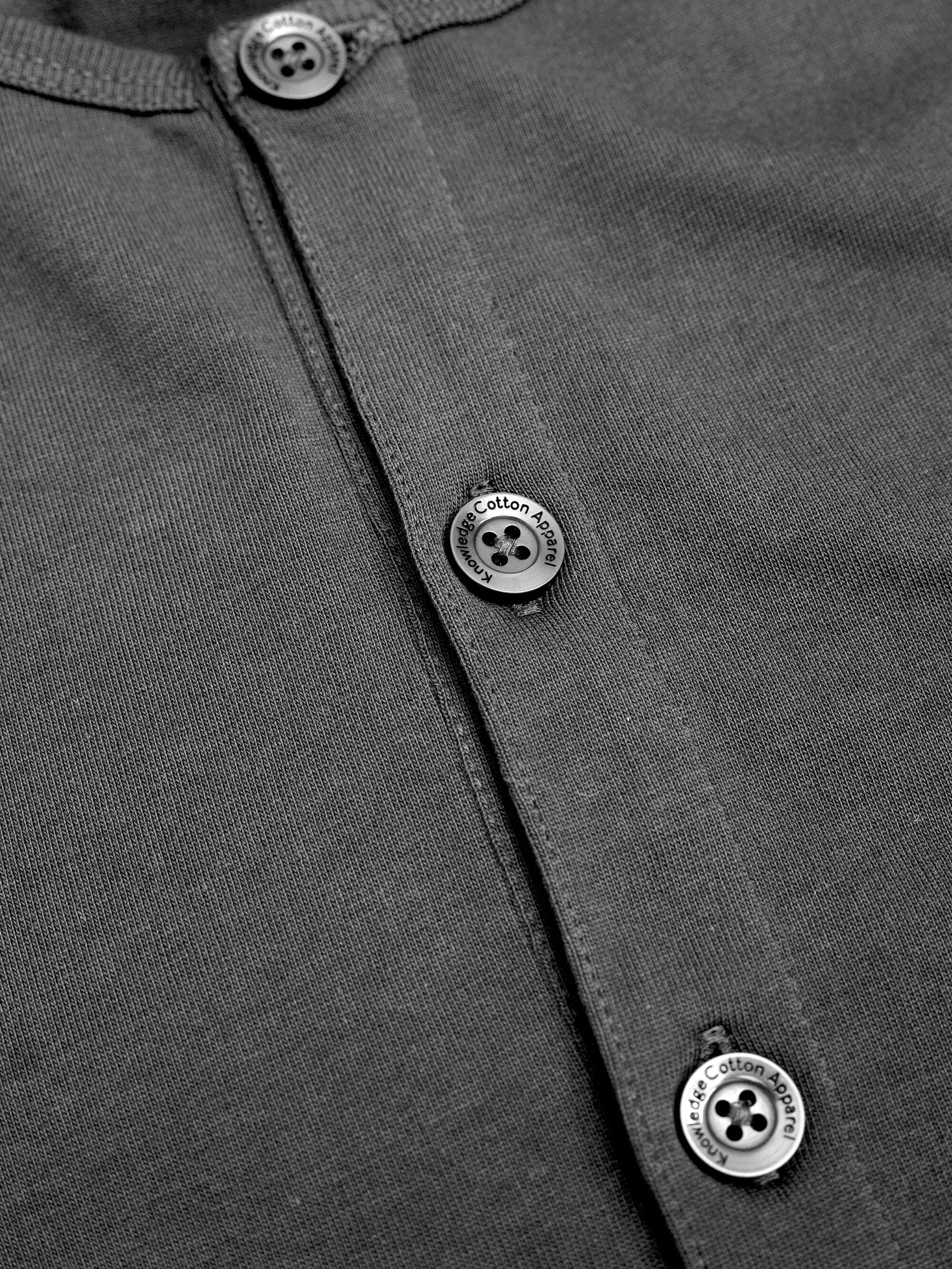 BO long sleeve henley - Regenerative Organic Certified - GOTS/Vegan - Dark Grey Melange Knowledge Cotton