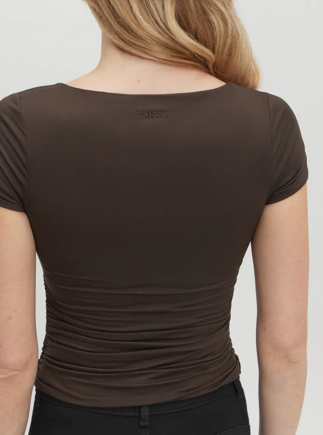 Brown Charlotte Draped Top Guess