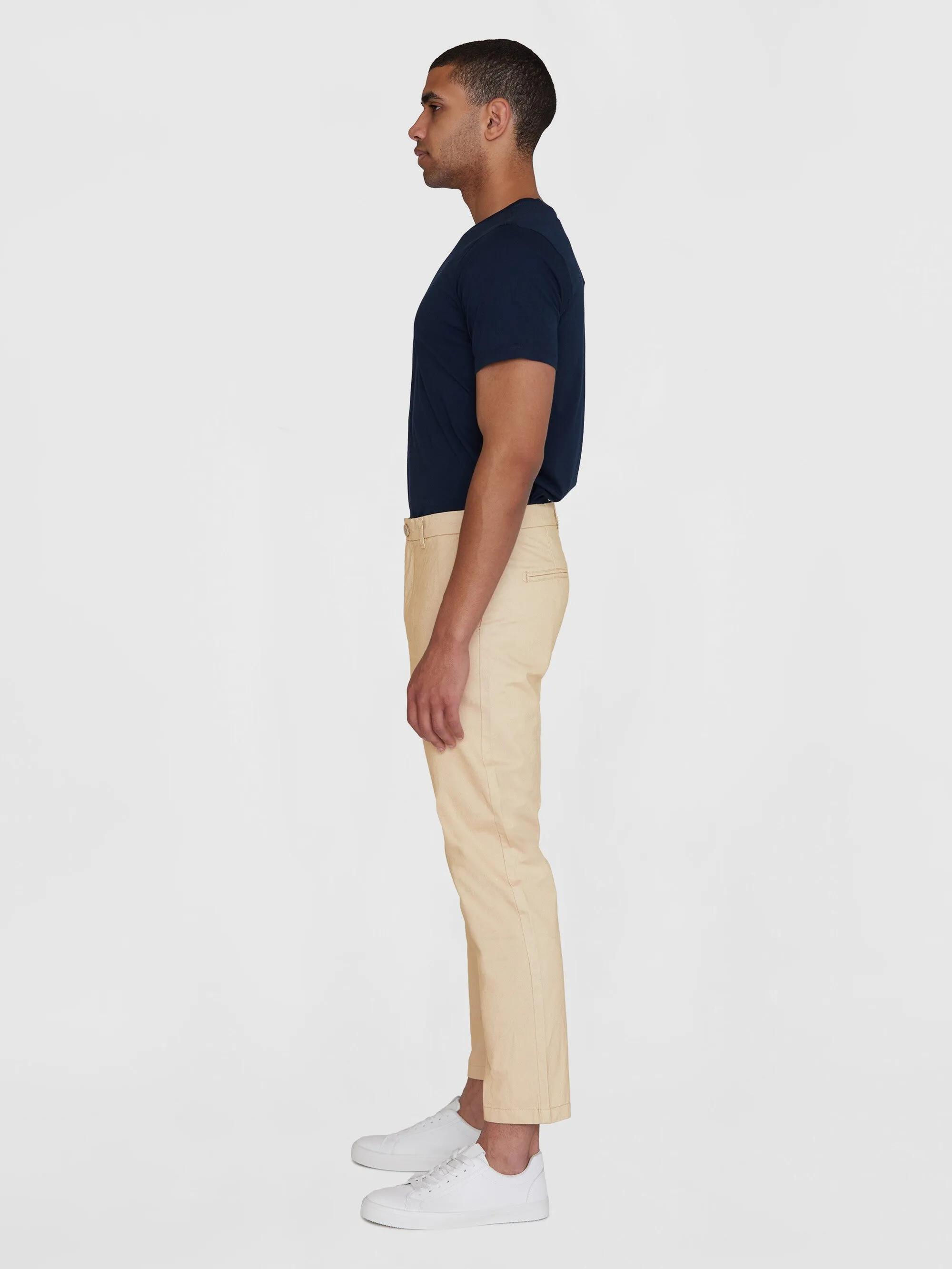 CHUCK regular twill chino pants - Light feather gray Knowledge Cotton