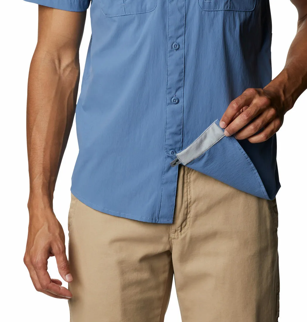 Columbia Men Blue Omni-Wick Newton Ridge Short Sleeve Shirt