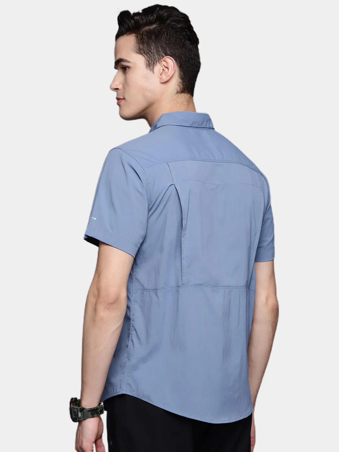 Columbia Men Blue Omni-Wick Newton Ridge Short Sleeve Shirt