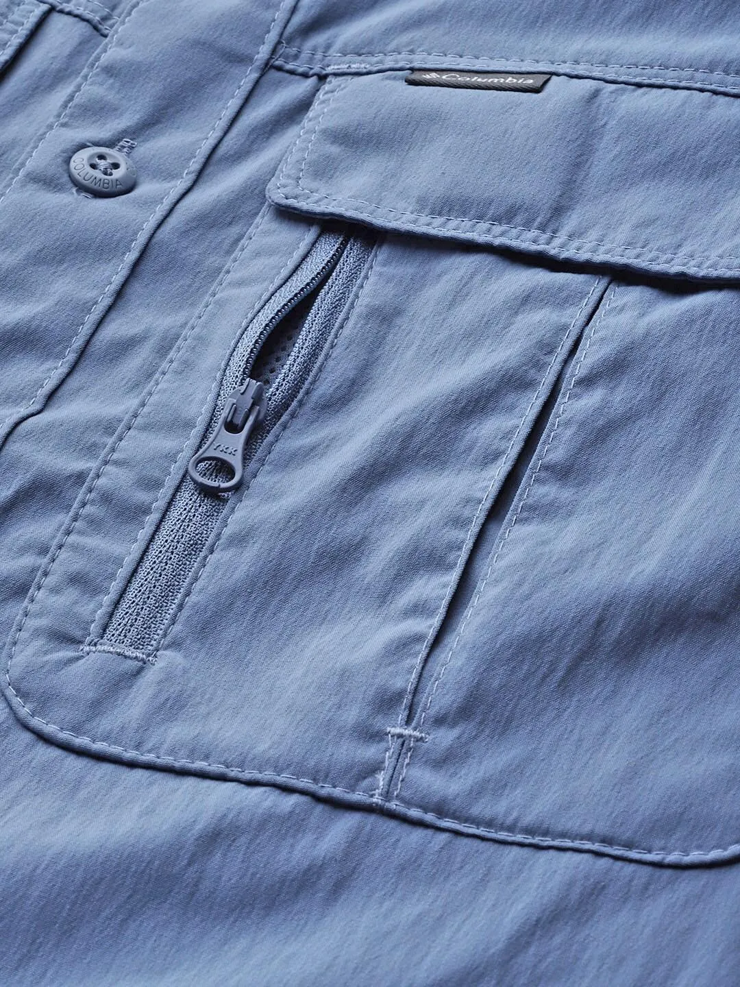 Columbia Men Blue Omni-Wick Newton Ridge Short Sleeve Shirt