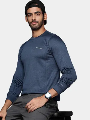 Columbia Men Blue Omni-Wick Park View Crew Fleece Jacket