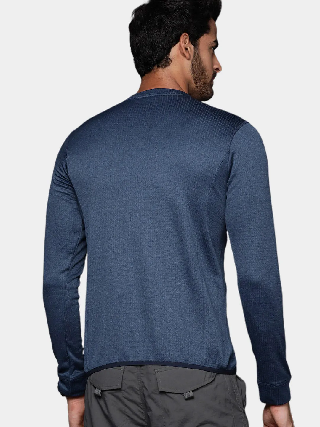 Columbia Men Blue Omni-Wick Park View Crew Fleece Jacket