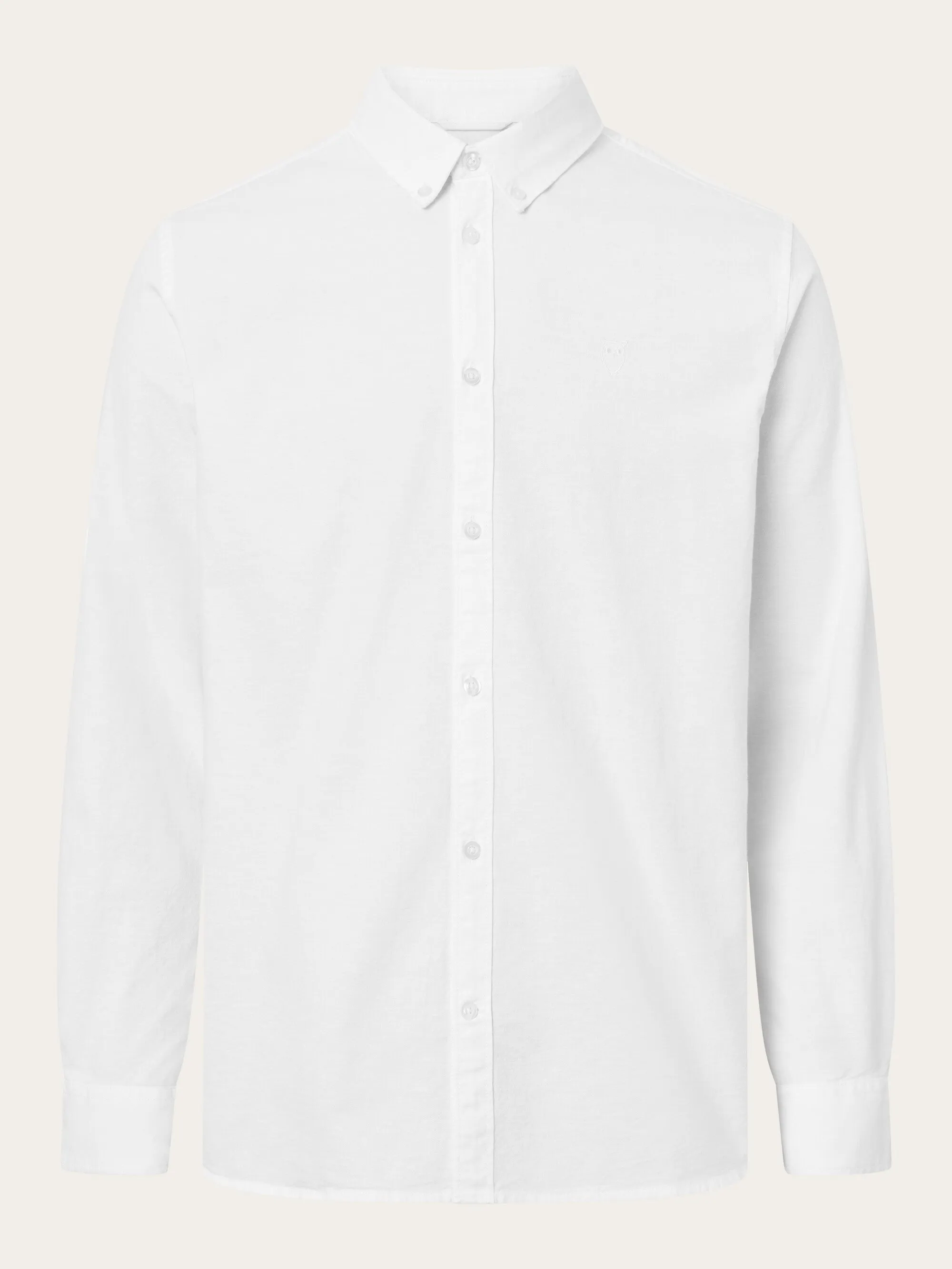 Custom tailored fit small owl oxford shirt - Bright White Knowledge Cotton