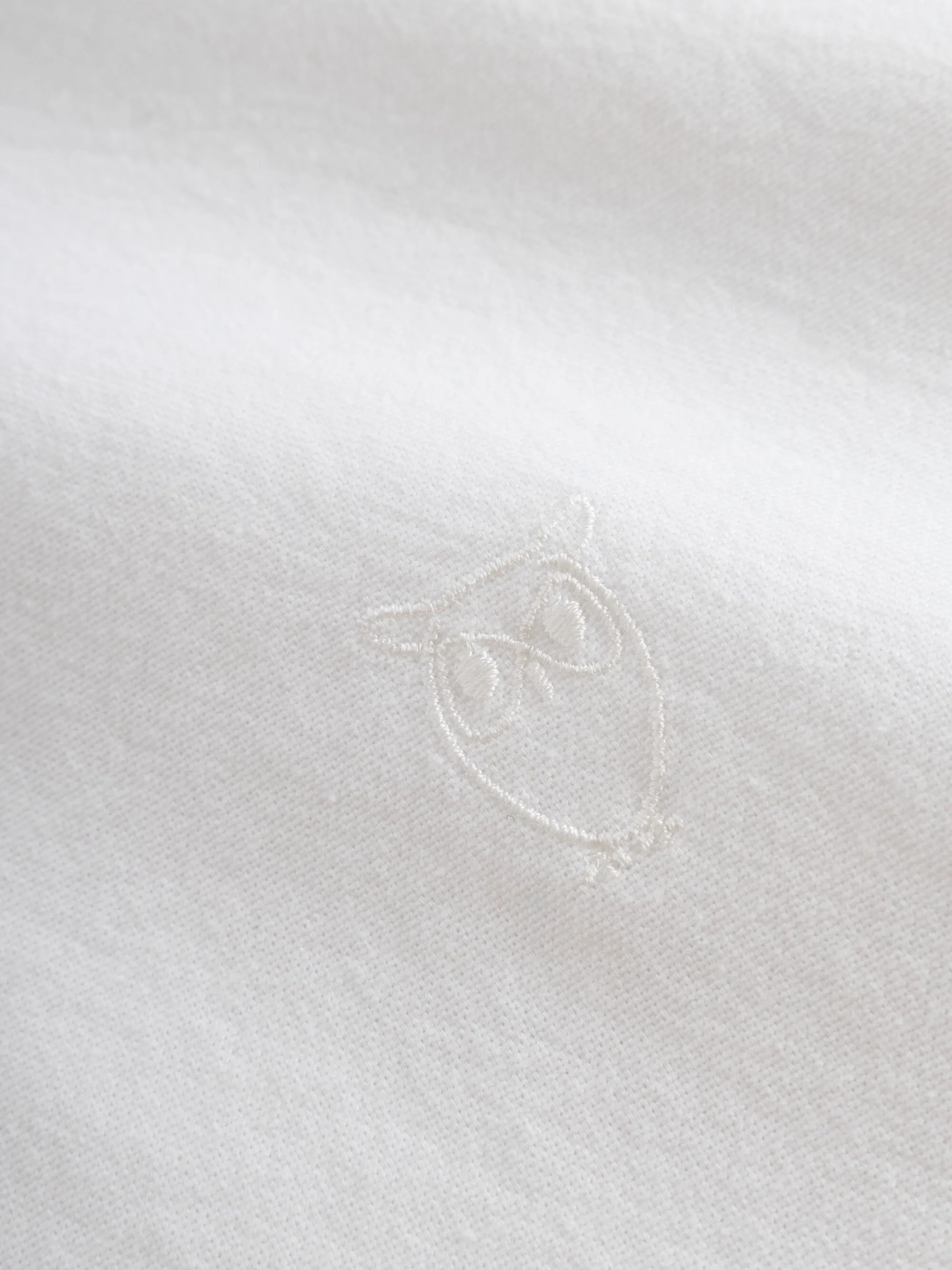 Custom tailored fit small owl oxford shirt - Bright White Knowledge Cotton