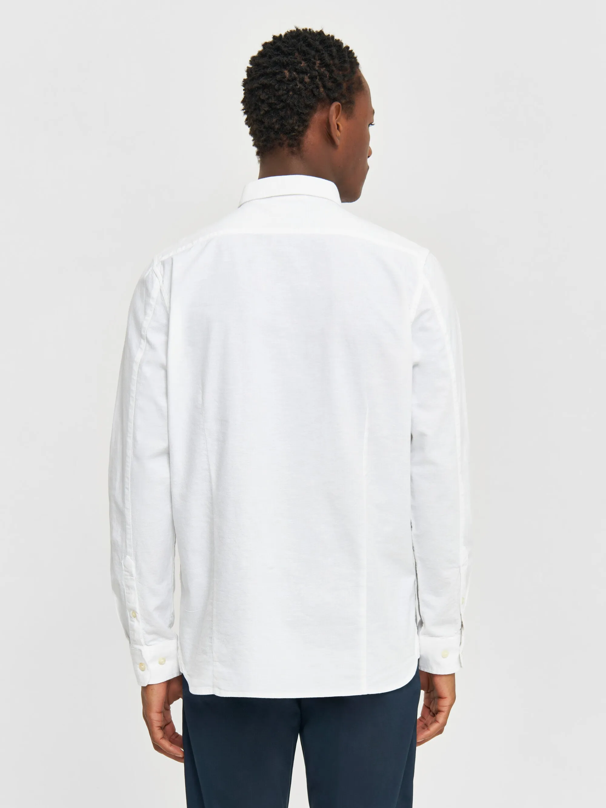 Custom tailored fit small owl oxford shirt - Bright White Knowledge Cotton