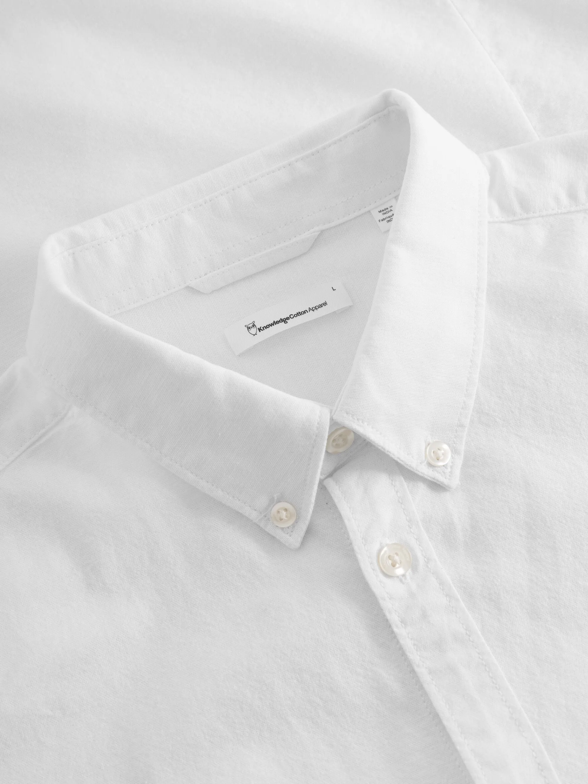 Custom tailored fit small owl oxford shirt - Bright White Knowledge Cotton
