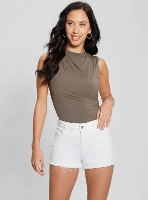 Eco Brown Funnel Neck Marla Top Guess