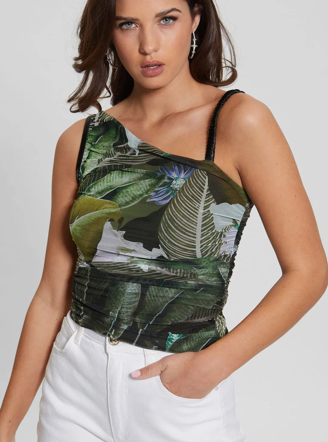 Eco Moonlit Tropic Garden Dinah Top Guess