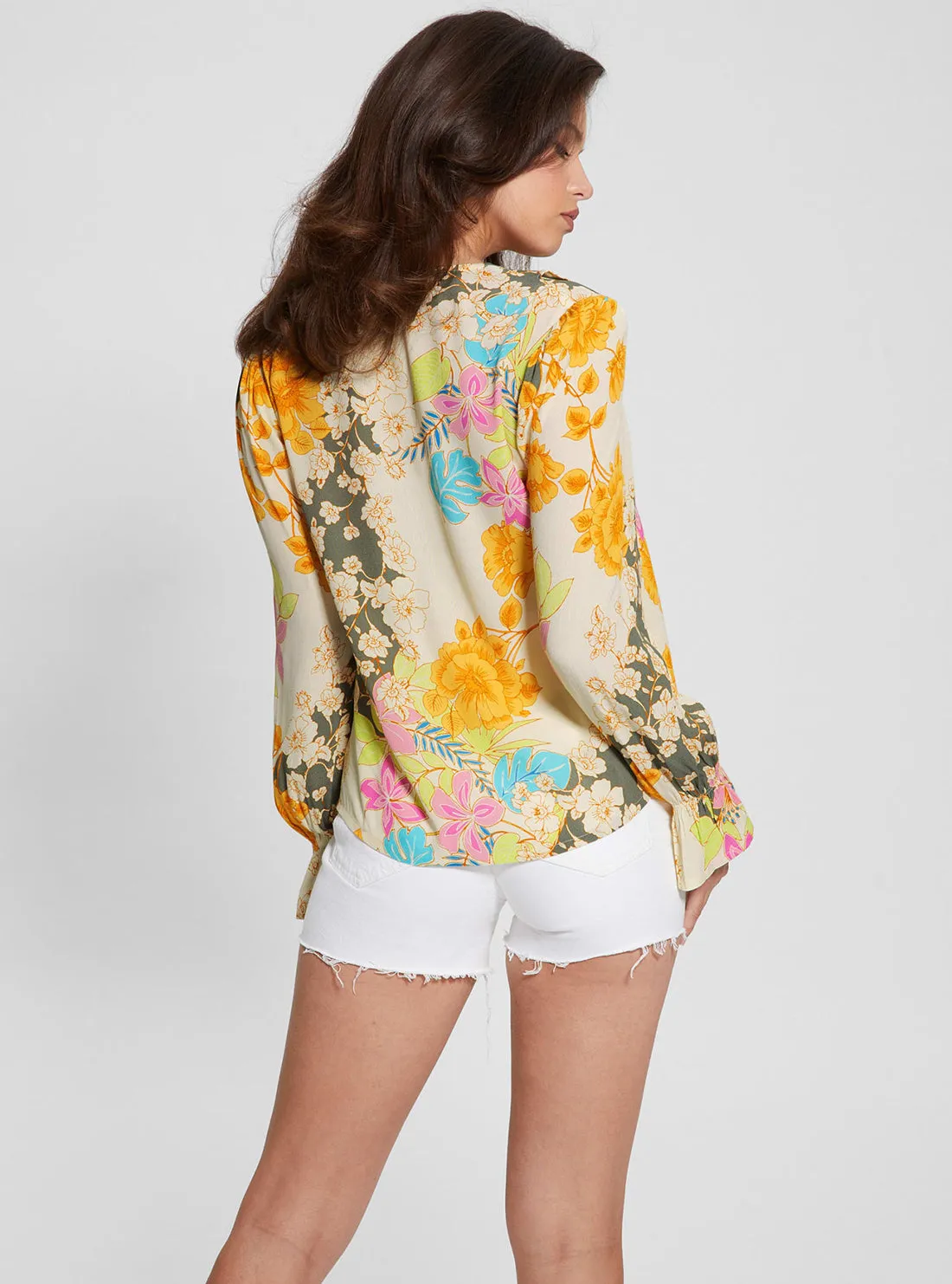 Eco Yellow Floral Print Toni Top Guess