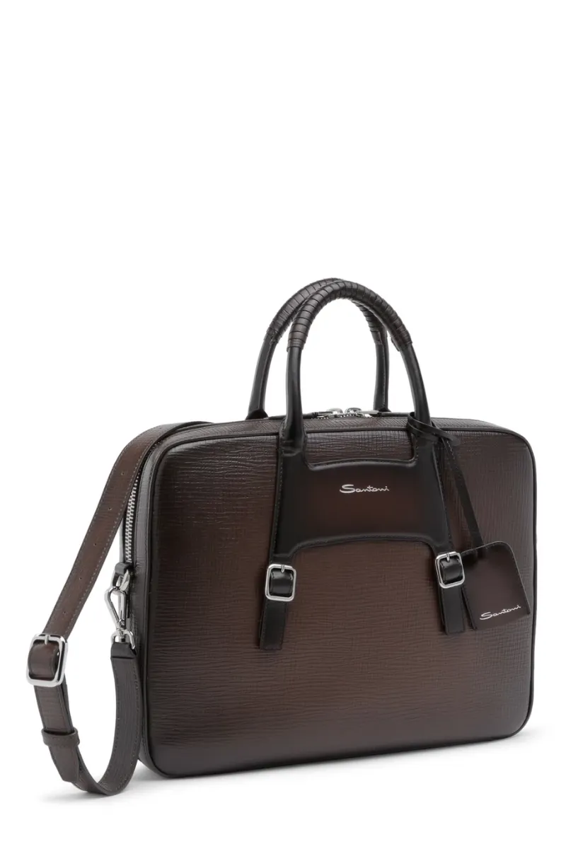 Embossed Leather Briefcase