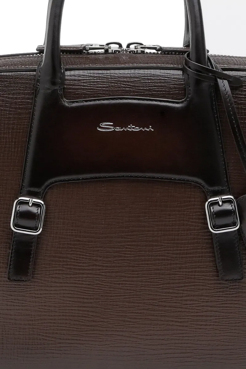 Embossed Leather Briefcase