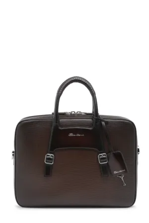 Embossed Leather Briefcase