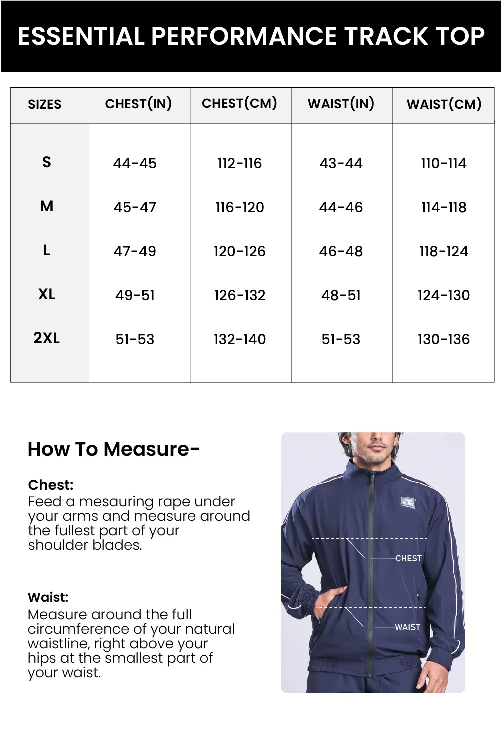 Essential Performance Track top- Navy