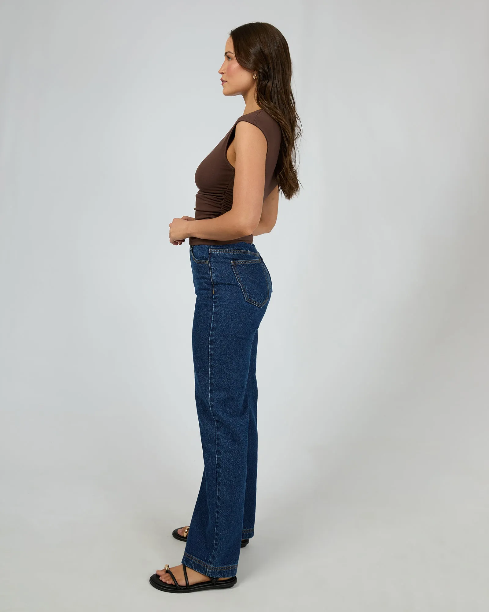 Evie Ruched Top Chocolate