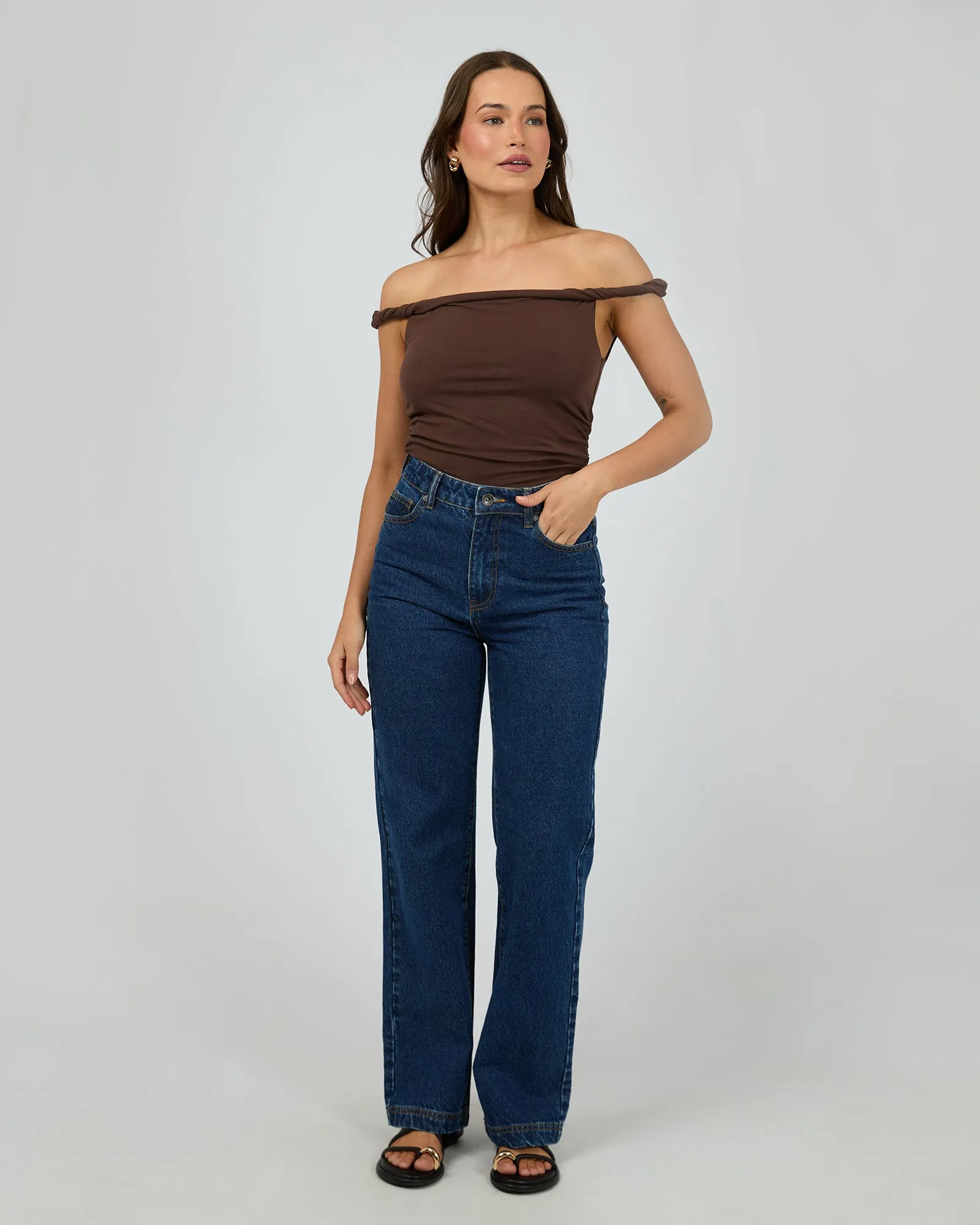 Evie Twist Tank Chocolate