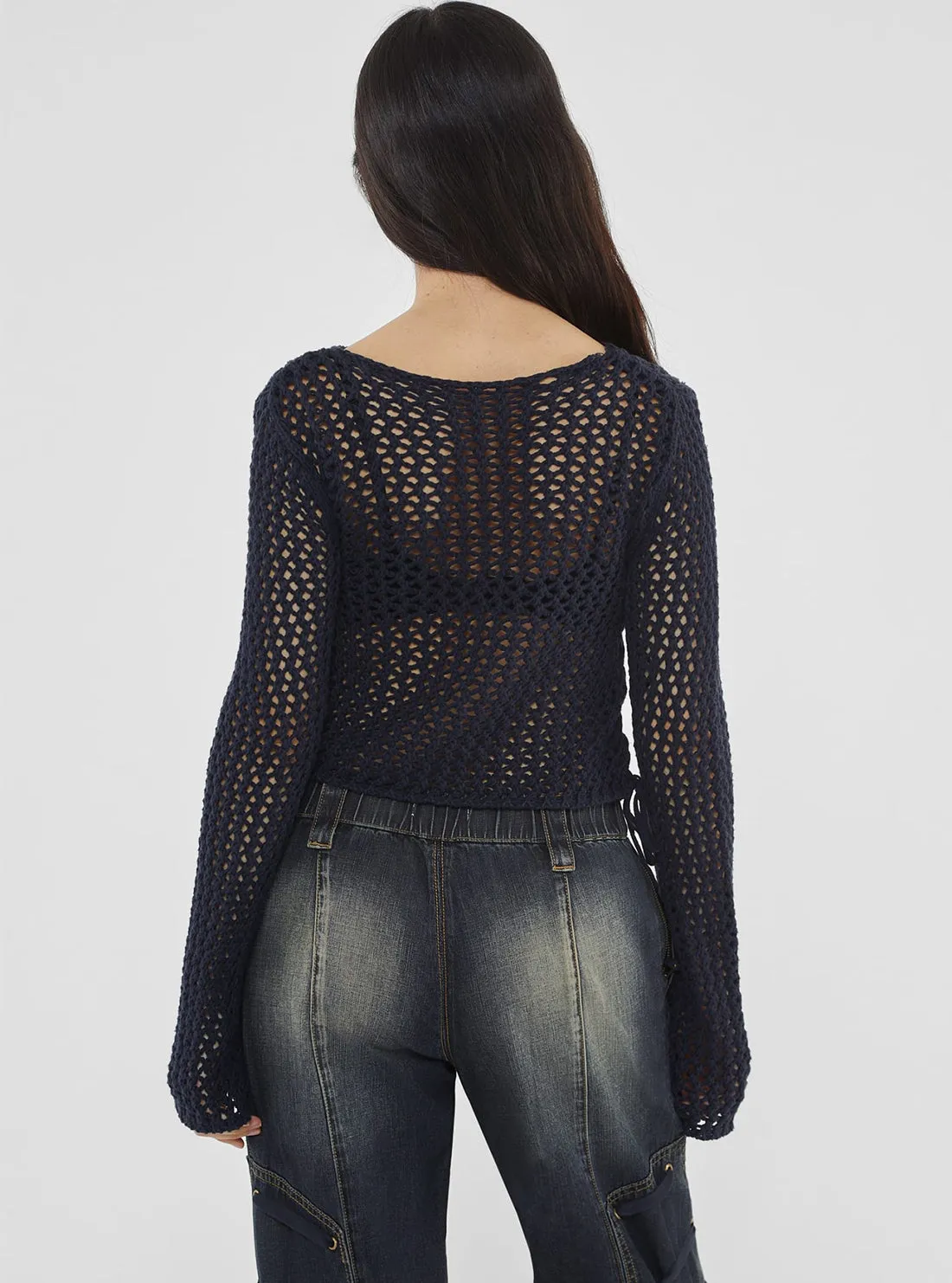 Guess Originals Black Crochet Top Guess
