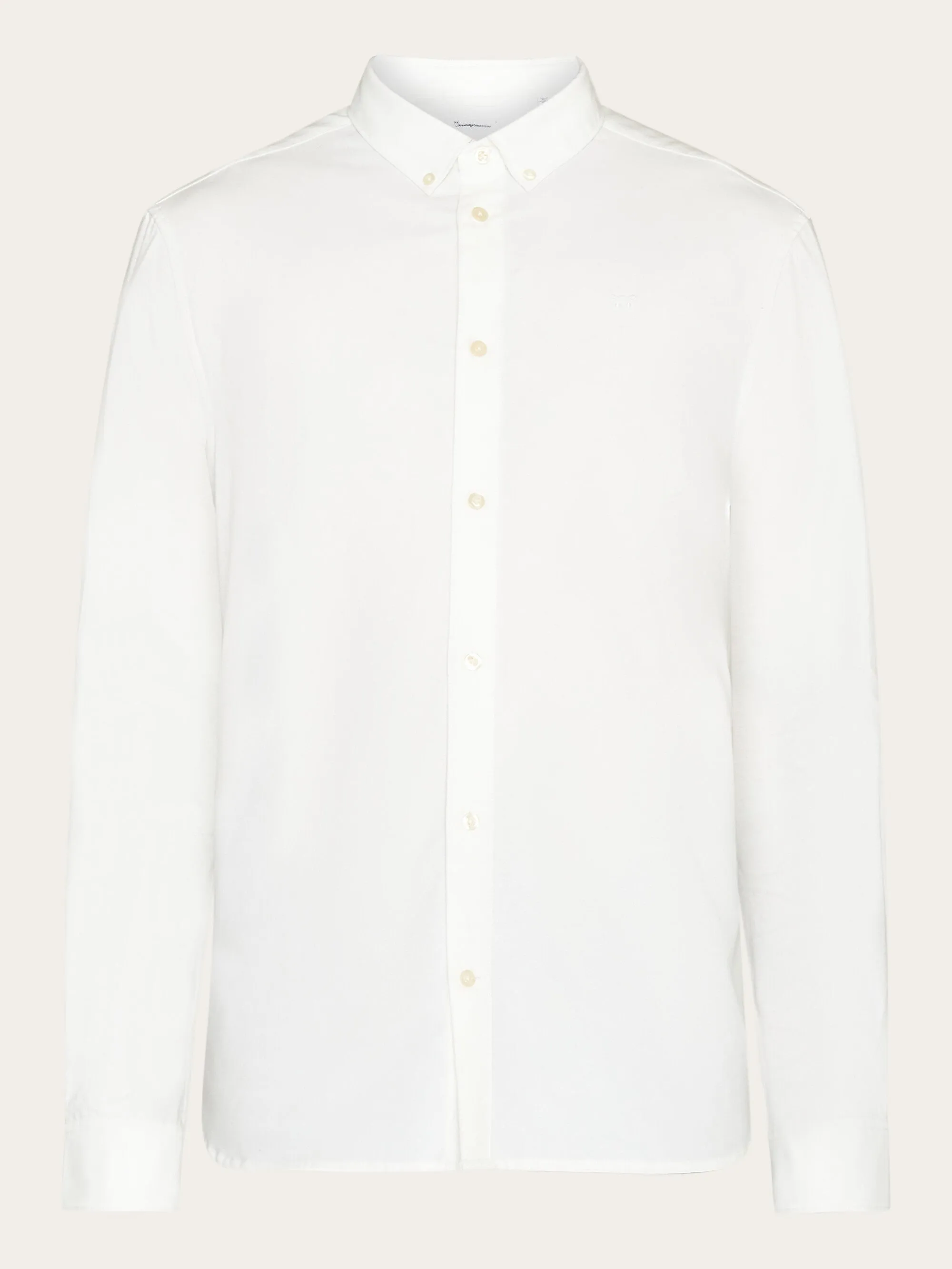 Harald Small Owl Oxford Regular Fit Shirt - GOTS/Vegan - Bright White Knowledge Cotton