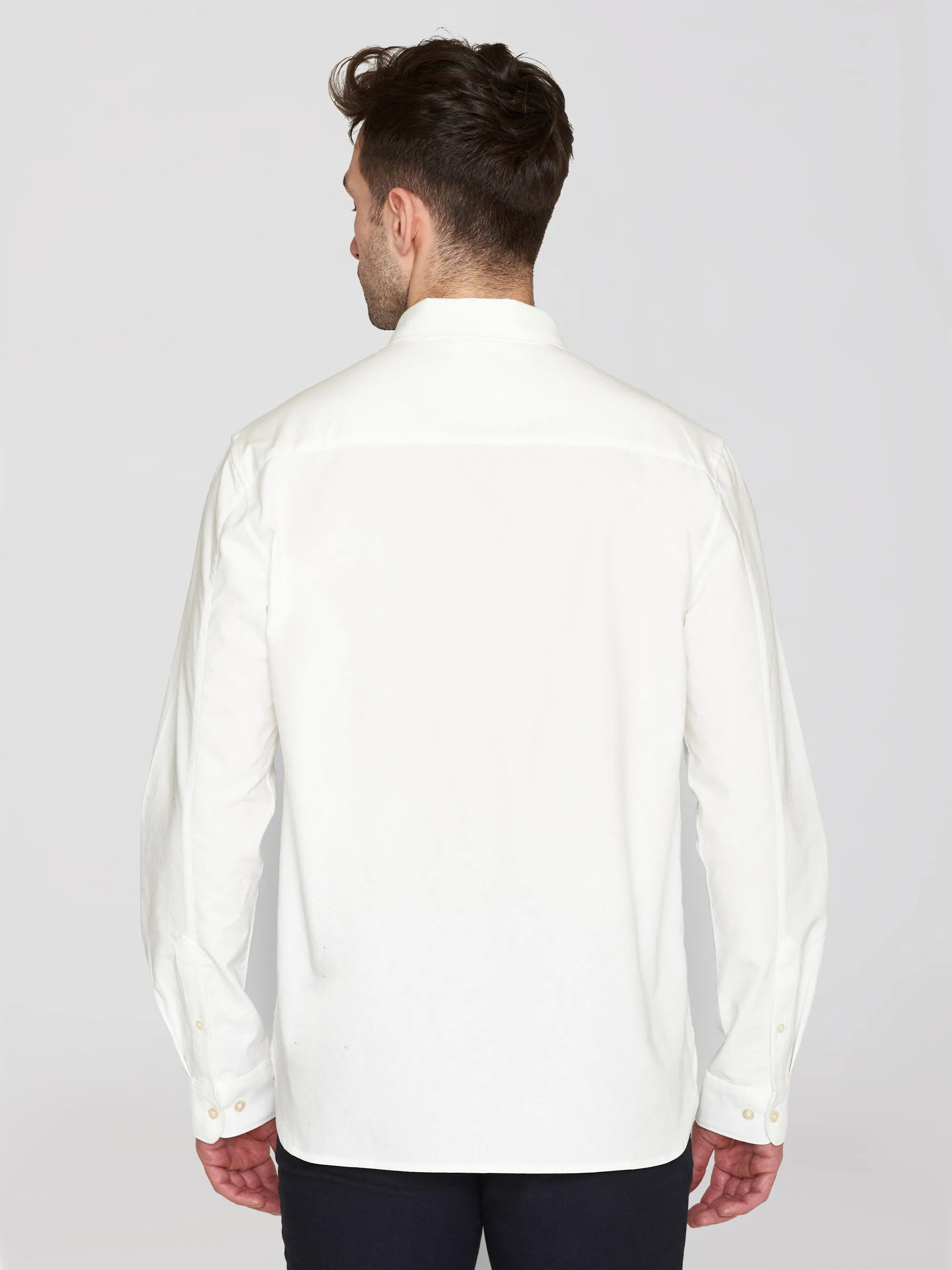 Harald Small Owl Oxford Regular Fit Shirt - GOTS/Vegan - Bright White Knowledge Cotton