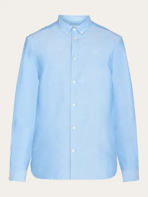 Harald Small Owl Oxford Regular Fit Shirt - GOTS/Vegan - Lapis Blue Knowledge Cotton