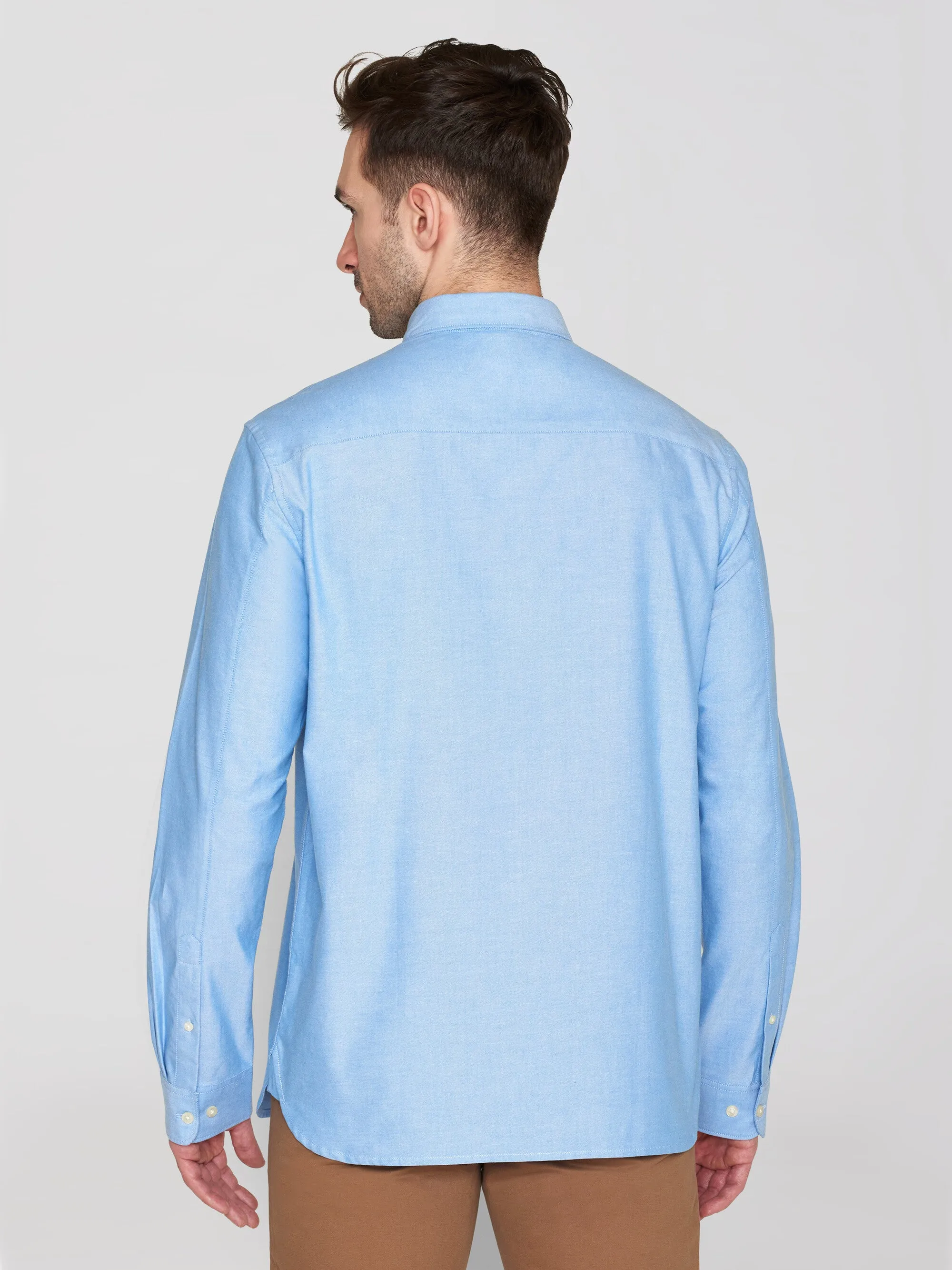 Harald Small Owl Oxford Regular Fit Shirt - GOTS/Vegan - Lapis Blue Knowledge Cotton