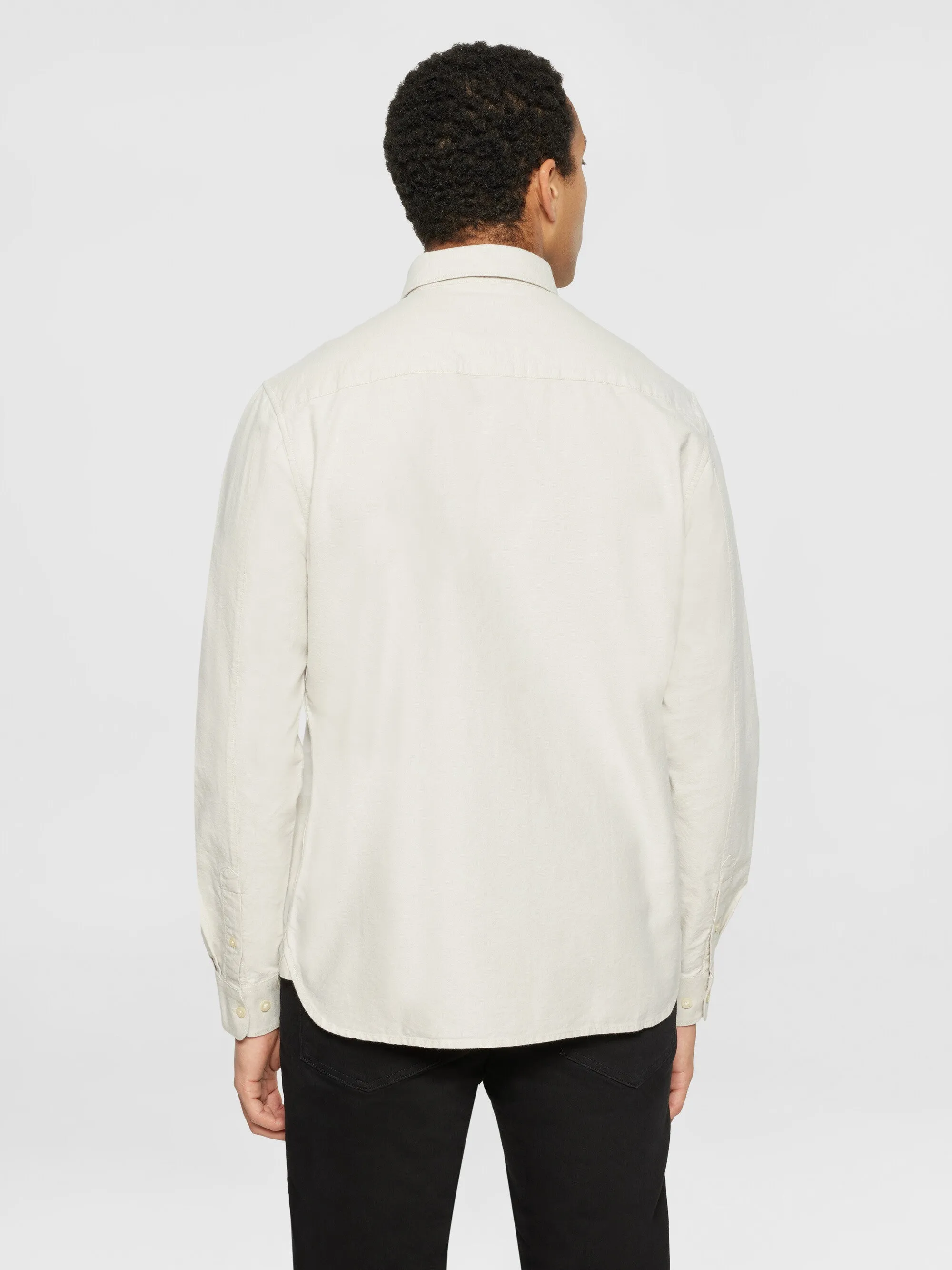 Harald Small Owl Oxford Regular Fit Shirt - GOTS/Vegan - Light feather gray Knowledge Cotton